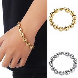 Link, Chain Stainless Steel Classic Vintage Coffee Bean Bracelet Titanium Jewelry