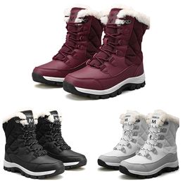 top og No Brand Women Boots High Low Black white wine red Classic Ankle Short womens snow winter boot size 5-10