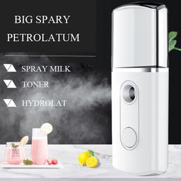 NEWNEWPortable USB Nano Facial Mister Steamer Mini Face Air Humidifier Facial Mist Sprayer Moisturising Clearing 20ml Triangle Humidifiers E