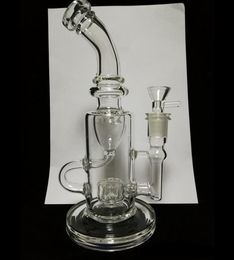 9.5 Inch hookahs Klein glass bong Dab Rig Oil Rigs Glasses Recycler Smoking water pipe functional bongs Clear joint 14.4mm