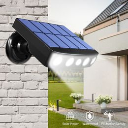 Powerful Outdoor Motion Sensor Solar Lamps Waterproof LED Wall Light Spotlights For Garden Path Street