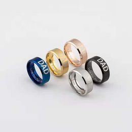 Cross-border supply marking DAD titanium steel ring fashion men and women models stainless steel ring wholesale