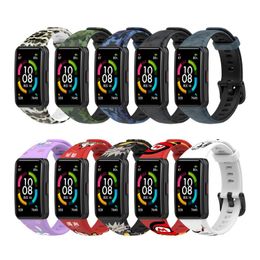 Soft Silicone Smart Watch Wristband Adjustable Bracelet Watchband For Huawei Band 6 Pro/Huawei Band 6/Honor Band6 Strap