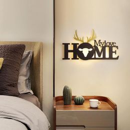 Led English Letter Lamp Home Living Room Background Decoration Wall Modern Simple Bedroom Light Bedside Aisle