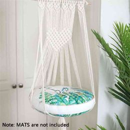 Handwoven Tapestry Wall Hanging Macrame Pet Cat Hammock Bed Cage Swing Living Room Home Decoration without Mat Drop 210722