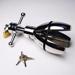 Stainless Steel anal enlarge Butt Plug Bondage Stretching Lock BDSM Fetish toy Sex Toys J1702