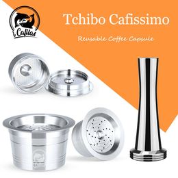 Reusable Coffee Philtres for Tchibo Cafissimo Classic Coffee Capsule Refill Pod For Caffitaly K-fee Coffee Machine 210712