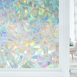 3D Decorative Privacy Window Films Self Adhesive for UV Blocking Heat for Glass Rainbow Stickers for Home Living Room Bedroom