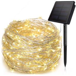 LED Solar Lamp String Lights Outdoor Fairy Garden 50/100/200 LEDs Holiday Party Solar Powered Garland Home Christmas Decoration 211104