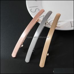 Hair Clips & Barrettes Jewellery Pretty Pins Fashion Metal Clip Glossy Hairpins Aessories For Girl Women(Gold+Sier+Rose Gold) Drop Delivery 20