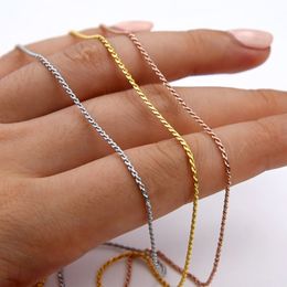 MIQIAO 925 Sterling Silver Rope Chain Platinum Rose Gold Color Long 40 45 50 55 60 65 70 80 CM Wide 1.0 1.5 2.3 MM Necklace Men
