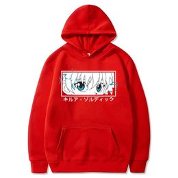 Hunter X Hunter Pullovers Hoodies Sweatshirts Killua Zoldyck Eye Print Anime Hoodie Streetwear Tops H0910