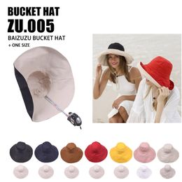 Women Bucket Hats Double-sided Wide Brim Hat Solid Colour Sun Beach Cap Foldable Protection Visor Fashion Summer Caps WMQ1225