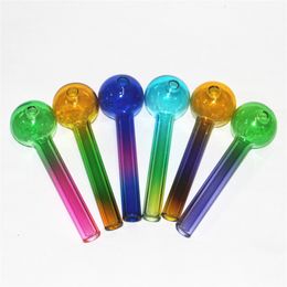 Handcraft Pyrex Glass Oil Burner Pipe 4.2Inches Mini Smoking Hand Pipes Thick Test Straw Tube Burners For Tobacco Water Bong Accessories