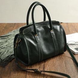 Handbag Women Genuine Leather LUXURY Large Briefcase Fashion Real Cowhide Leather Messenger Designer Female Shoulder Bag