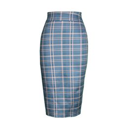 Women's Versatile Plaid Skirt High Waist Slim Sexy Hip Wrap Skirt Fashion Casual Flounce Slim Office Career Mid-skirt Summer New X0428