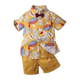 0-6 Years Summer Boy Clothing Set Casual Fashion Cartoon Active T-Shirt+ Pant Kid Children Baby Toddler 210615