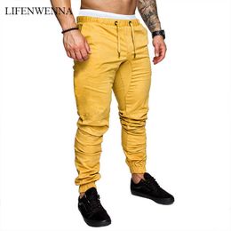 LIFENWENNA Autumn Men's Pants Hip Hop Harem Joggers Pants Male Trousers Mens Joggers Solid Pants Sweatpants S-XXL 210528