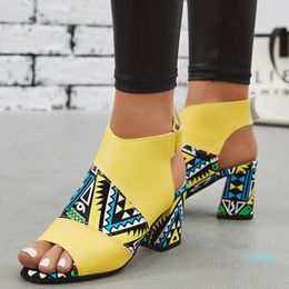 Sandals Summer Women Buckle Decorating Shose Woman Fashion High Chunky Heels Elegant Solid Gladiator Slingbacks