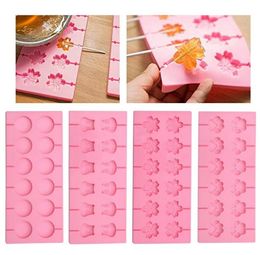 Silicone mould lollipop kid diys small gift 12 Holes Mould with Sticks DIY KIT 3D Fondant Cake Round Shaped Chocolate SN5956