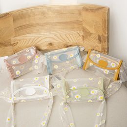 Transparente Tasche mit Gänseblümchen-Blumen-Motiv, Geldbörsen, Umhängetaschen für Damen, Handtaschen, kleine transparente Umhängetasche