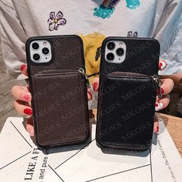 Deluxe Lx Famous Print Letter Phone Cases for IPhone 13 13pro 13promax 12 Mini 12pro 11 Pro Max X Xs Xsmax Xr Se 8 7 Plus Case Leather Card Pocket Zip Storage Cover