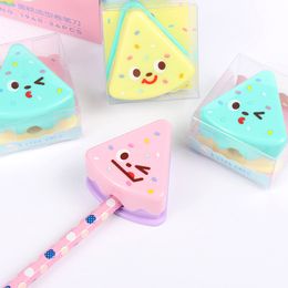 Children's fashion cake pencil sharpener, quality ABS strong pencils sharpeners colorful Desk Accessories
