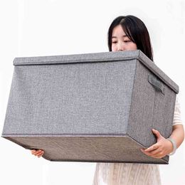 5 Sizes Cube Non-Woven Folding Storage Box For Toys Fabric Storage Bins With Lid Home Bedroom Closet Office Nursery Organiser 210626