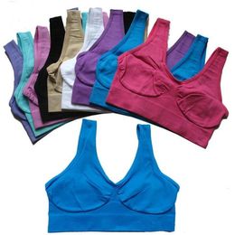 intimate Bras Ahh Sports Yoga Workout Fitness Vest Sleep Push Up Bra Body Shape Seamless Elastic Crop Tops Fashion Sexy Women Underwear
