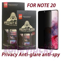 samsung s9 plus privacy screen protector Australia - Privacy Anti-glare Screen Protectors anti-spy 5D Curved Full Cover Tempered Glass For Samsung Note 20 S20 Ultra Plus S10 S8 S9 Note10 s21 ultrawith package