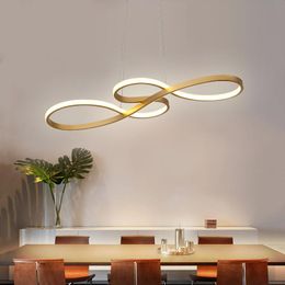 Pendant Lamps Led Light Modern Nordic Black/white/gold Lighting Aluminium Living Bedroom Kitchen Bar Hanging Study Home Decor Line Lamp