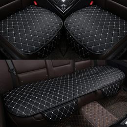 Car Seat Covers 3PCS Automobiles Protection Cushion Full Set PU Leather Universal Auto Interior Accessories Mat Pad250z