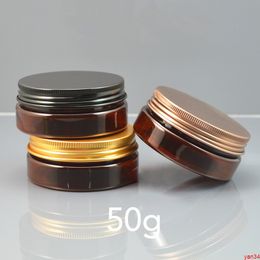 50g Brown Plastic Jar 2oz Empty Cosmetic Bottle Refillable Makeup Cream Lotion Packaging Tea Candy Coffee Beans Containers 20pcsgood qtys