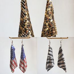 Zebra Pattern Aluminum Stripe Earrings Fashion American USA Flag Earrings 4th of July Independence Day Super Shiny Earrings X0709 X0710