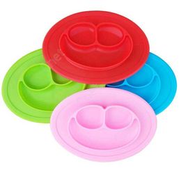 Baby Silicone Bowls Dishes Plates Children Food Grade Silicone Non Slip Cute Bowl Kid Baby One Piece Dish Dining Mat 7 Colours DAC345