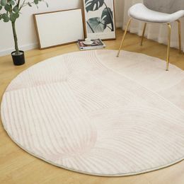 Minimalist Design Round Carpet Livingroom Home Soft Rugs For Bedroom Computer Chair Floor Mat Kids Room Play Tent Area Rug 210928