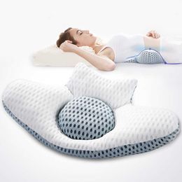 Waist-Cushion 3D Mousse Lumbar Support Bedding Pillow Pregnant Relief Pain Heating Lumbar Cushion for Bed with Mesh Pillowcase 210716