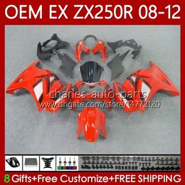 Light red Injection Mould OEM Body For KAWASAKI NINJA ZX250R ZX 250R ZX250 08-12 Bodywork 81No.24 EX250 EX250R 08 09 10 11 12 ZX-250R 2008 2009 2010 2011 2012 Fairing