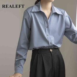 Stain OL Style Formal Women's Blouse Turn-down Long Sleeve Shirts Female Workwear Elegant Tops Spring Summer 210428