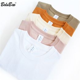 BOLUBAO Men 100% Cotton T- Shirt Summer Men's O-Neck Tee Shirt Slim Fit Short Sleeve Solid Colour Casual T-Shirt Male 210324