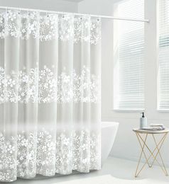 Water Proof White Yarn Thickening Floral Curtain Window Tulle Curtains For Living Room Kitchen Quick Drying ShoweringCurtain 210609