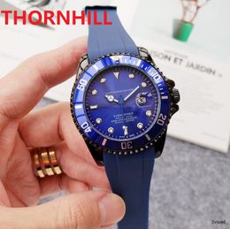 Men Watch Stopwatch 43mm Fashion Casual clock Man Rubber Silicone Luxury Quartz Movement Calendar Gold Bracelet Watches Perfect Gift