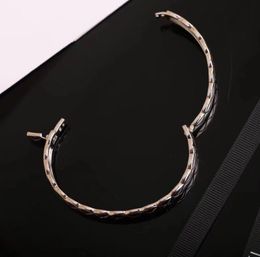 V gold material Luxury quality charm punk band bracelet with diamond for women wedding jewelry gift have stamp box PS4550