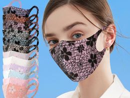 The latest European and American fashion lace party masks, three-dimensional cloth, summer ice silk sunscreen mask, washed