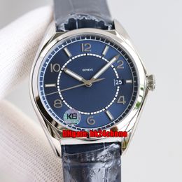 4 Styles Top Quality Watches ZF 4600E/000A-B487 Fiftysix 40mm Stainless Steel Cal.1326 Automatic Mens Watch Blue Dial Leather Strap Gents Sports Wristwatches