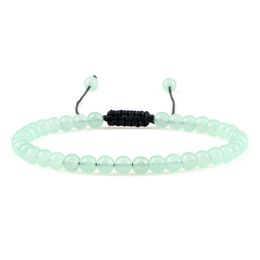 Réglable 4 mm mini perles Bracelet Chalcedony Natural Stone Yoga Guérison Bracelets Breflets Bijoux pour hommes Femme Gifts faits à la main
