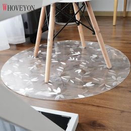 plastic for chair on carpet Canada - Carpets Transparent Wood Floor Protection Mat PVC Plastic Carpet Computer Chair Mats Protectors Round Living Room Rugs