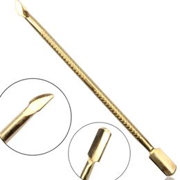 gold cuticle pusher Canada - 40Pcs Gold Nail Cuticle Remover Stick Finger Dead Skin Stainless Double Sided Cuticule Remover Nail Cuticle Pusher Nail Art Tools Cuticula