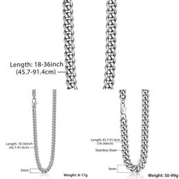 Cuban Men's Stainless Steel Mesh Chain, 18-36 Inch Necklace, Hip Hop Gift, Wholesale, Knm156 Jewellery Q0809