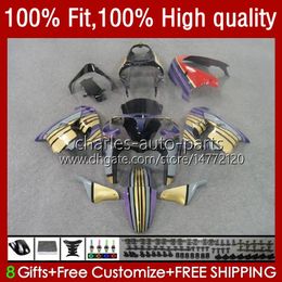 OEM Body Kit For KAWASAKI NINJA ZX9 9 R ZX 9R 900 CC 2000 2001 2002 2003 Bodywork 25No.63 ZX900 Gold black 900CC ZX-9R 98-03 ZX-900 ZX9R 00 01 02 03 Injection Mould Fairing